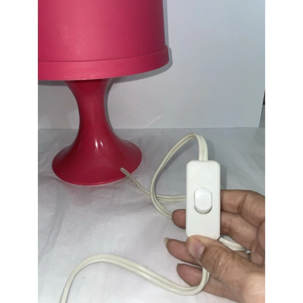 IKEA Pink/Fushia Mushroom Desk Lamp Retro Plastic Working Tested